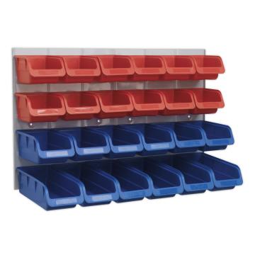 Sealey Bin & Panel Combination 24 Bins - Red/Blue