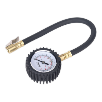 Sealey Tyre Pressure Gauge with Clip-On Chuck 0-7bar(0-100psi)