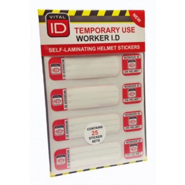 Beeswift WSID03 Hard Hat Worker ID Temporary Use Stickers
