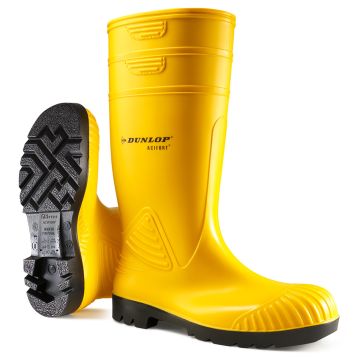 Dunlop Acifort Heavy Duty Full Safety Wellington Boots Yellow