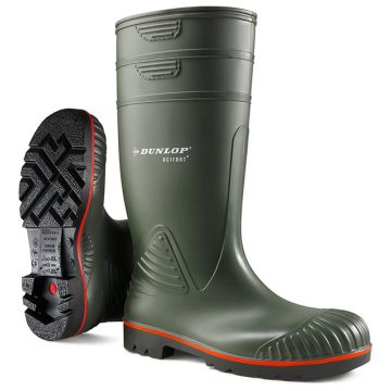 Dunlop Acifort Heavy Duty Full Safety Wellington Boots Green
