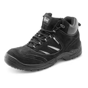 Beeswift S1P Full Safety Steel Toe Cap Leather Trainer Boots Black