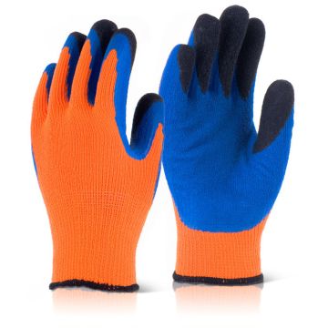 Beeswift Latex Thermo Star F-Dip Thermal Gloves Hi Vis Orange