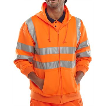 Beeswift Hi-Vis Railway Hooded Sweatshirt Orange