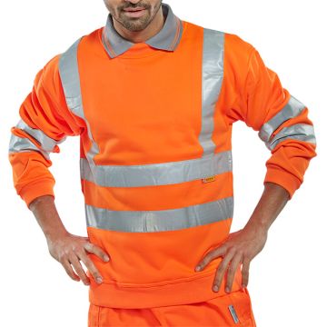 Beeswift Hi-Vis Railway Fleece Sweatshirt Orange