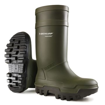 Dunlop Purofort Thermo+ Full Safety Wellington Boots Green
