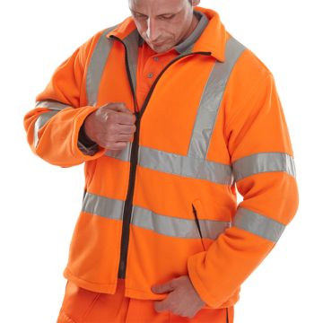 Beeswift Hi-Vis Railway Carnoustie Fleece Jacket Orange