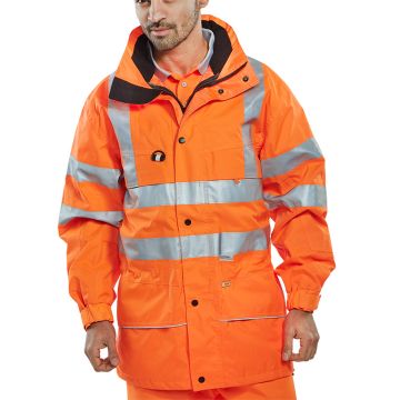 Beeswift Hi-Vis Railway Carnoustie Jacket Orange