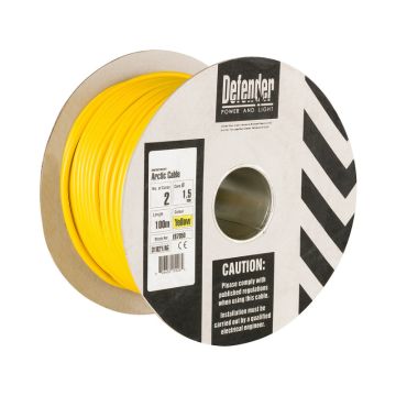 Defender 100m Drum Yellow HO5 VV-F Cable 110V