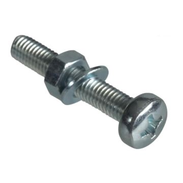 Forgefix Pozidrive Pan Head Zinc Plated Machine Screws With Nuts & Washers Blister Pack