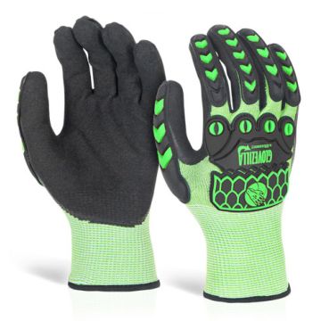 Beeswift Glovezilla Glow In The Dark Foam Nitrile Gloves Green