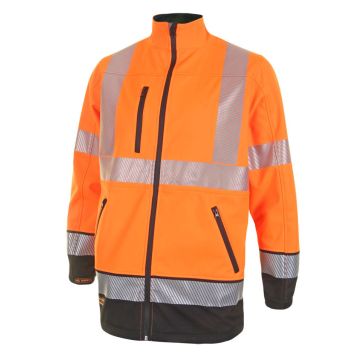 Beeswift Hi-Vis Railway Two-Tone Softshell Jacket Orange