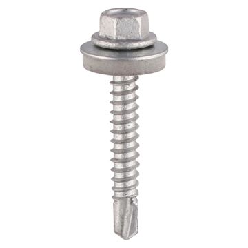 TIMCO Self-Drilling Hex Head Light Section Screws Silver EPDM Washer BOXED