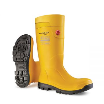 Dunlop Purofort Fieldpro Full Safety Wellington Boots Yellow