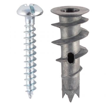 TIMCO Plasterboard Metal Speed Plugs & Screws Silver - 31.5mm - 75 Qty