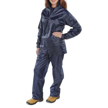 Beeswift Waterproof Overall Suit Trousers & Jacket Navy Unisex