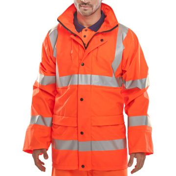 Beeswift Hi-Vis Railway Super B-Dri Breathable Jacket Orange