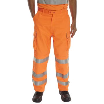 Beeswift Hi-Vis Railway Trousers Orange