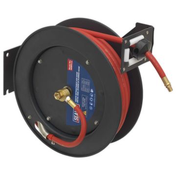 Sealey Retractable Air Hose Metal Reel With Rubber Hose