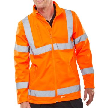 Beeswift Hi-Vis Railway Soft Shell Jacket Orange