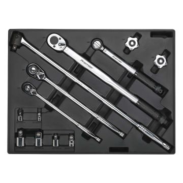 Sealey Tool Tray with Ratchet, Torque Wrench, Breaker Bar & Socket Adaptor Set 1
