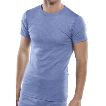 Click Workwear Thermal Vest Short Sleeve Blue