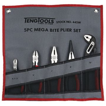 Teng Tools 5 Piece Mega Bite Plier Set
