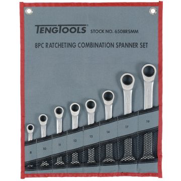 Teng Tools 8 Piece Ratchet Spanner Set