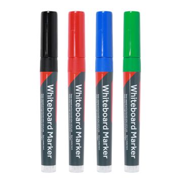 TIMCO Whiteboard Markers Fine Tip Mixed Colours 4 Pieces