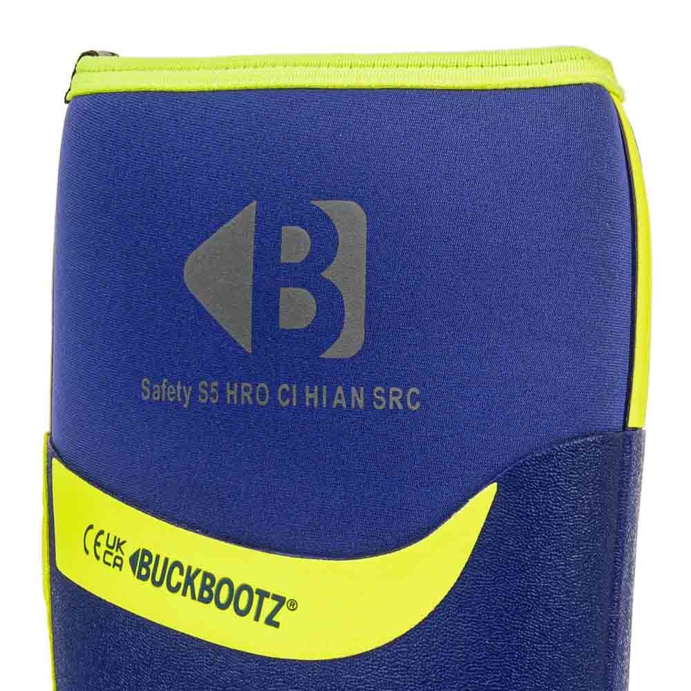 Buckler BBZ8000 Buckbootz Hi-Viz Full Safety Wellies Neoprene Lined Blue/Yellow S5 HRO CI HI AN SRC